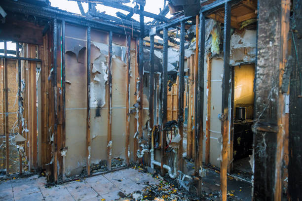 Professional Fire Damage Restoration technician working in Grantsburg, WI